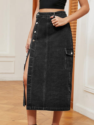 Always In Fashion Midi Button Down Denim Skirt - MXSTUDIO.COM