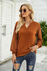 Always Ready Lace Long Sleeve Blouse - MXSTUDIO.COM