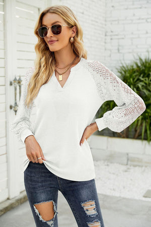 Always Ready Lace Long Sleeve Blouse - MXSTUDIO.COM