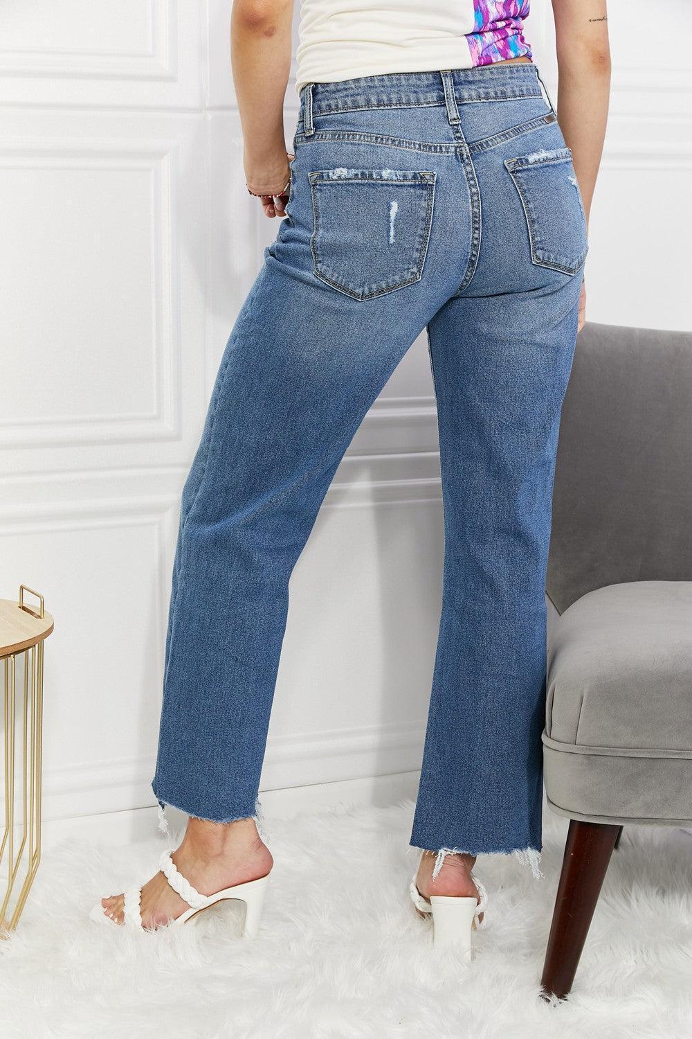 Always Ready Raw Hem Cropped Bootcut Jeans - MXSTUDIO.COM