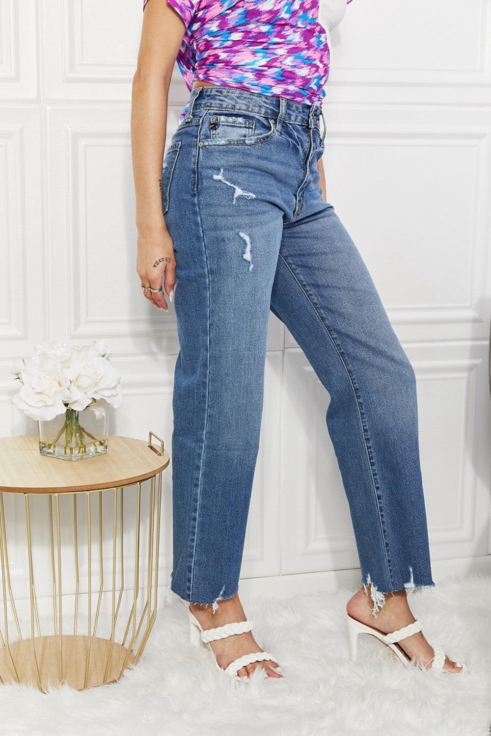 Always Ready Raw Hem Cropped Bootcut Jeans - MXSTUDIO.COM