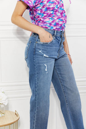 Always Ready Raw Hem Cropped Bootcut Jeans - MXSTUDIO.COM