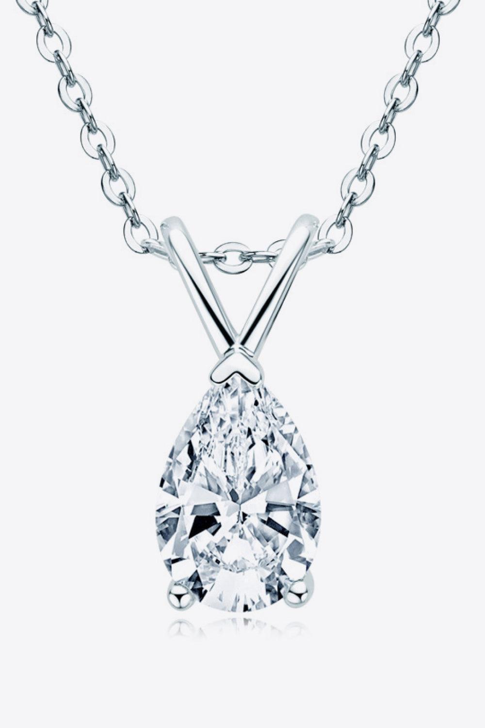 Amaze Teardrop 1.5 Carat Moissanite Necklace Womens - MXSTUDIO.COM