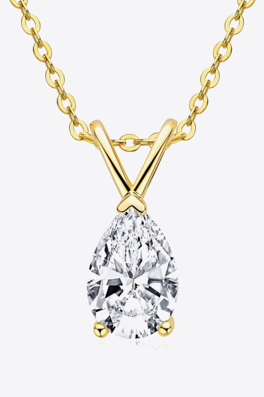 Amaze Teardrop 1.5 Carat Moissanite Necklace Womens - MXSTUDIO.COM