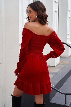 Amazeballs Off Shoulder Long Sleeve Mini Dress - MXSTUDIO.COM