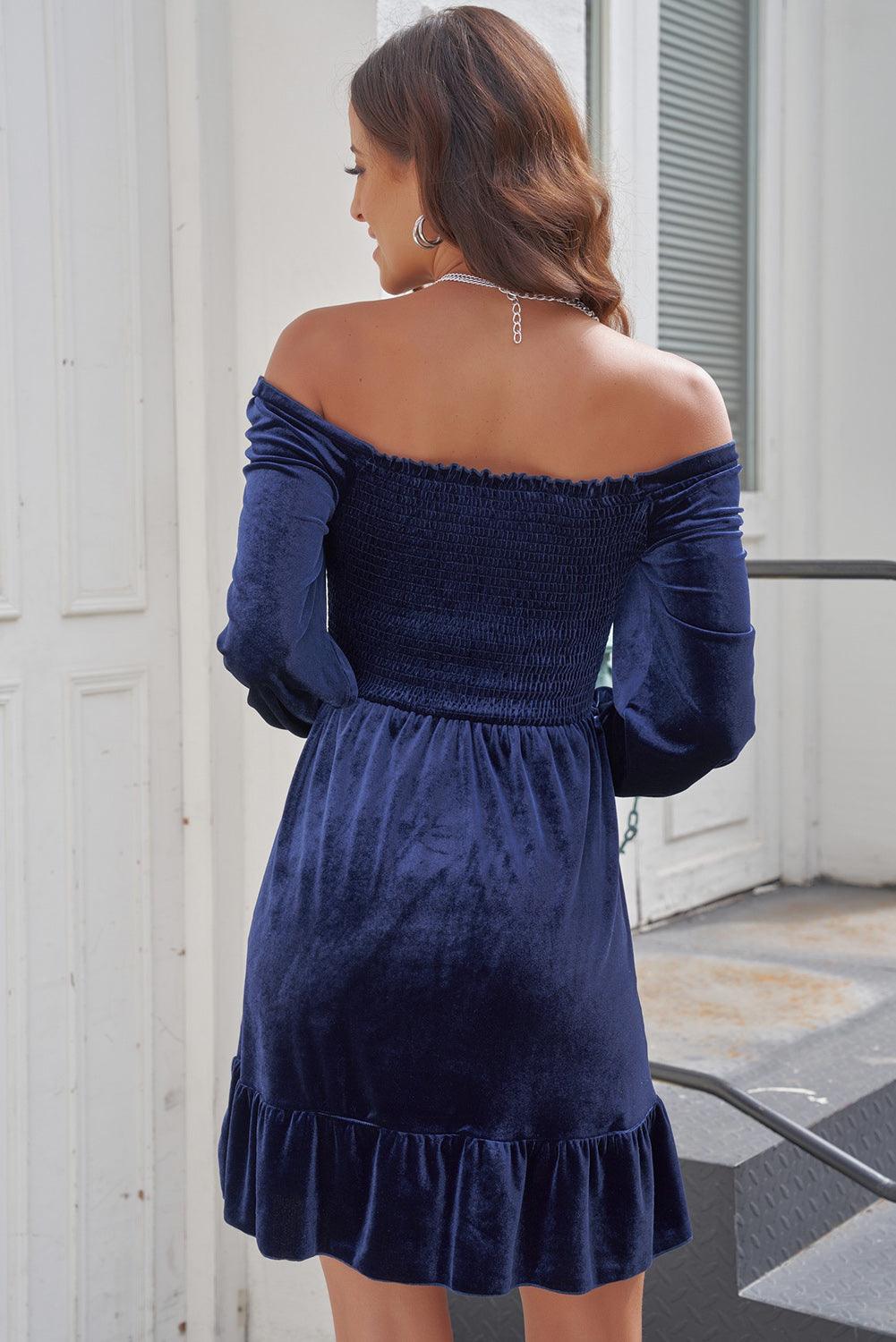 Amazeballs Off Shoulder Long Sleeve Mini Dress - MXSTUDIO.COM