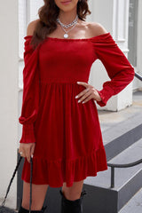 Amazeballs Off Shoulder Long Sleeve Mini Dress - MXSTUDIO.COM