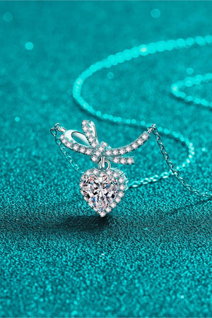 Amazing 1 Carat Heart Moissanite Pendant Necklace - MXSTUDIO.COM