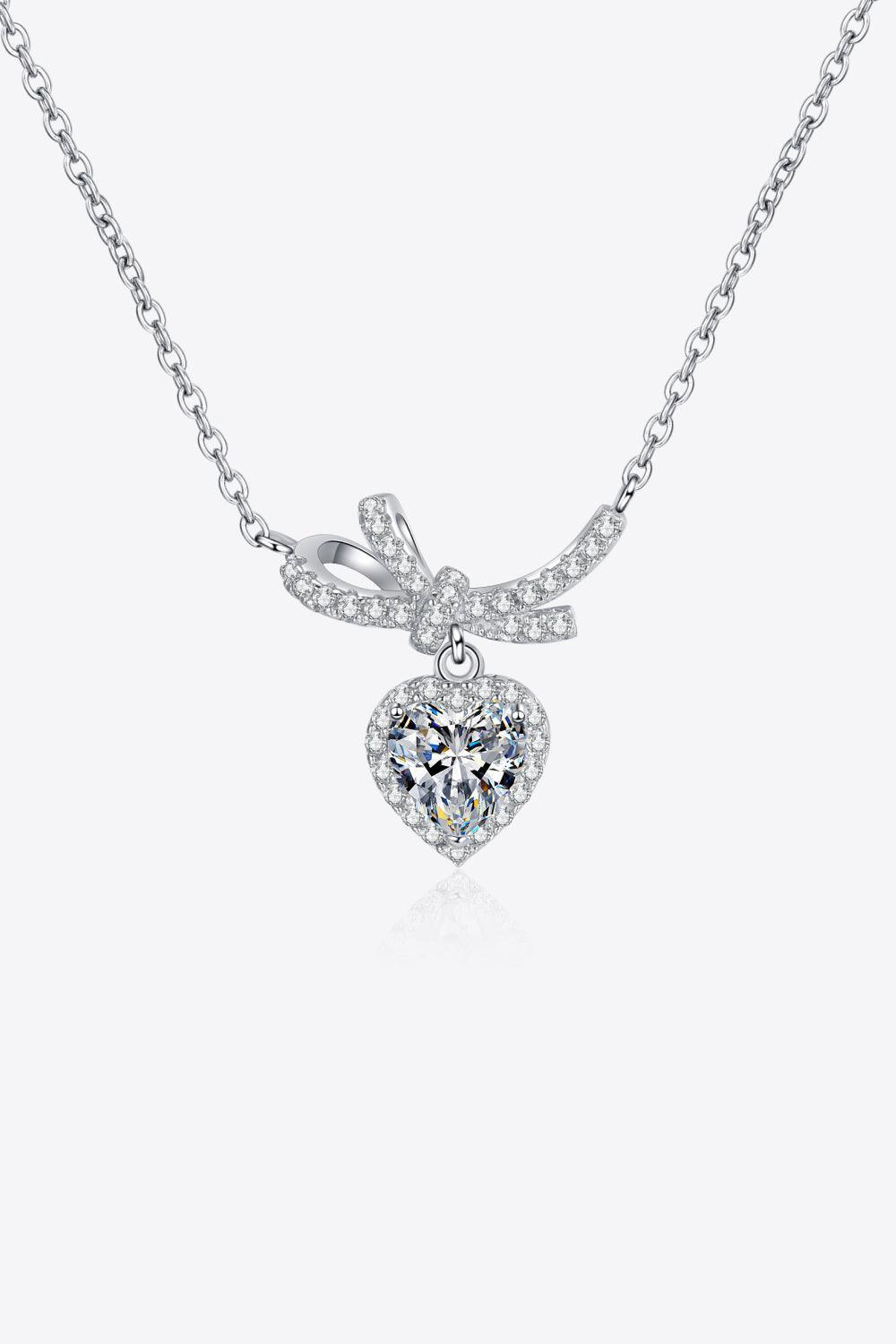 Amazing 1 Carat Heart Moissanite Pendant Necklace - MXSTUDIO.COM