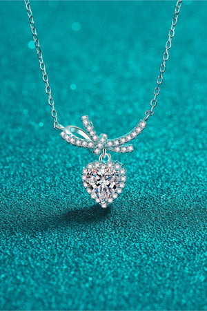 Amazing 1 Carat Heart Moissanite Pendant Necklace - MXSTUDIO.COM