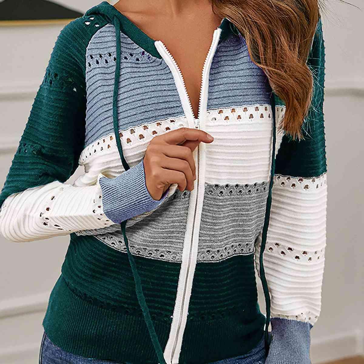 Amazing Autumn Zip Up Hooded Sweater-MXSTUDIO.COM