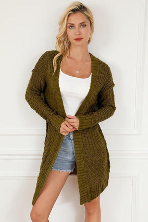 Amazing Cover Open Front Long Knitted Cardigan - MXSTUDIO.COM