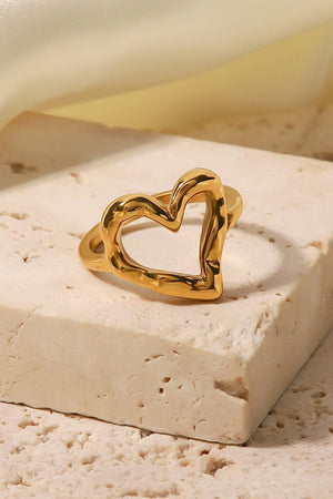 Amazing Love 18K Gold Plated Heart Shaped Ring - MXSTUDIO.COM