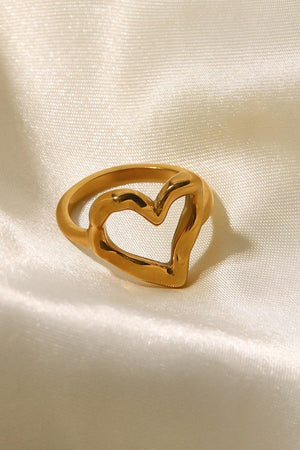 Amazing Love 18K Gold Plated Heart Shaped Ring - MXSTUDIO.COM