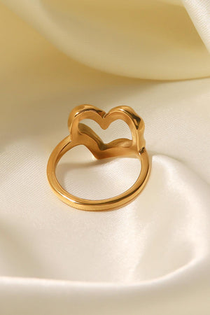 Amazing Love 18K Gold Plated Heart Shaped Ring - MXSTUDIO.COM