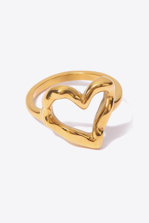 Amazing Love 18K Gold Plated Heart Shaped Ring - MXSTUDIO.COM