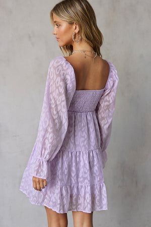 Amazing Smocked Flounce Sleeve Dress - MXSTUDIO.COM