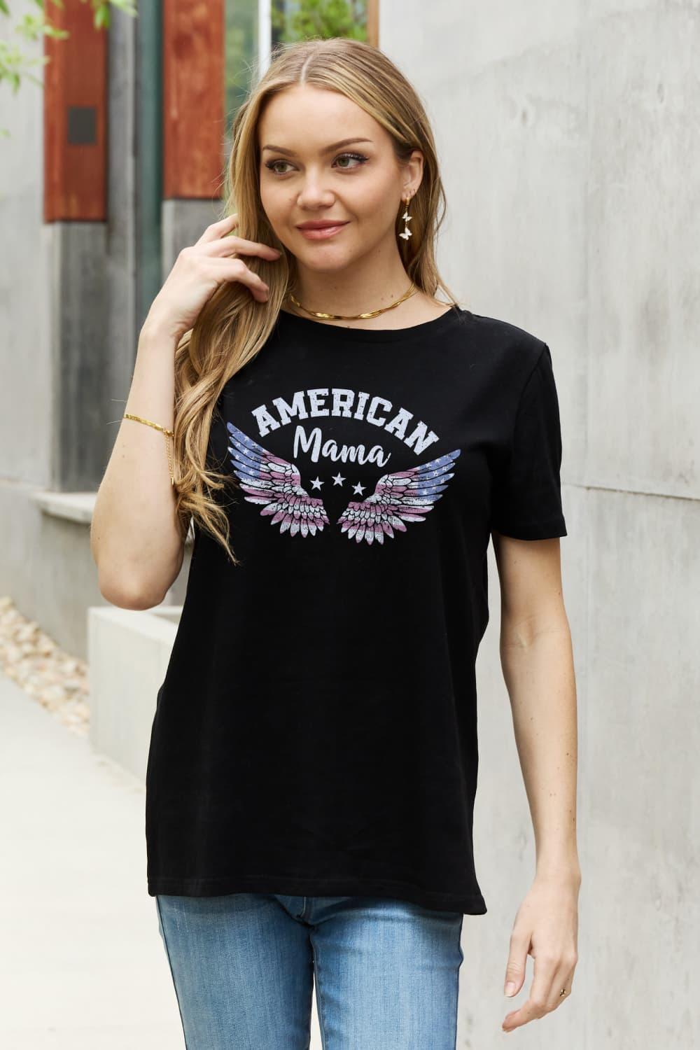 American Mama Wings USA Flag T Shirt - MXSTUDIO.COM