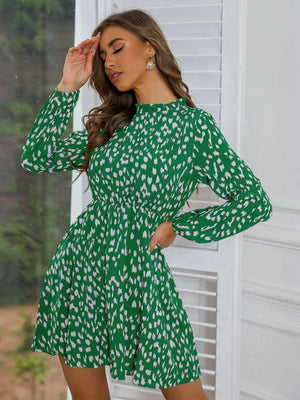 Amiable Mock Neck Long Sleeve Dress - MXSTUDIO.COM