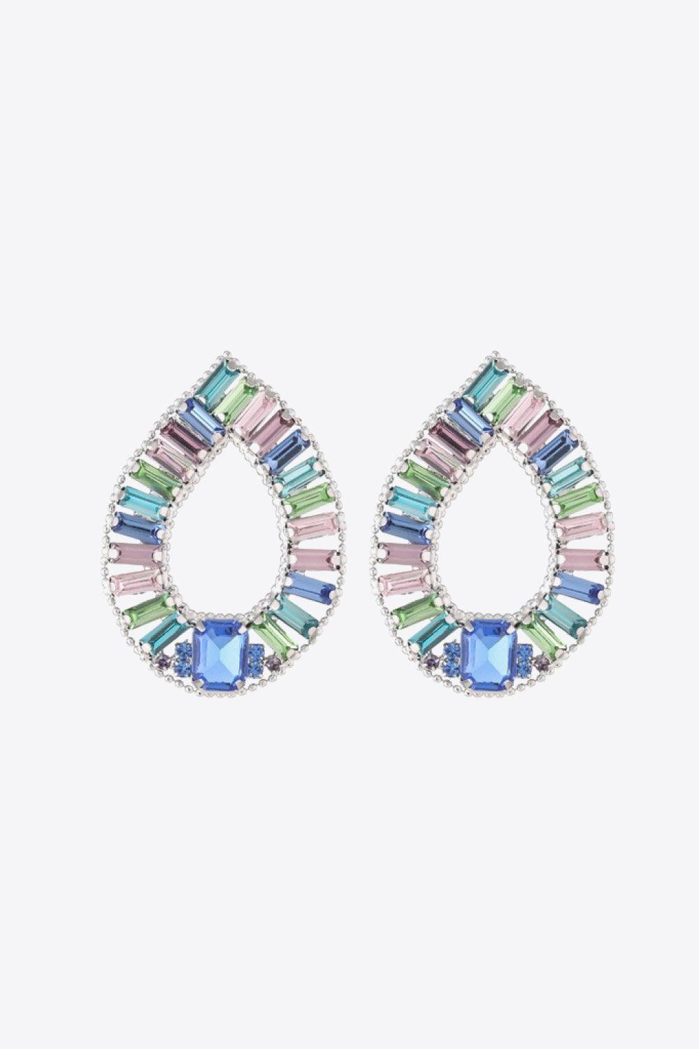 Amiable Multicolored Glass Stone Fashion Earrings - MXSTUDIO.COM