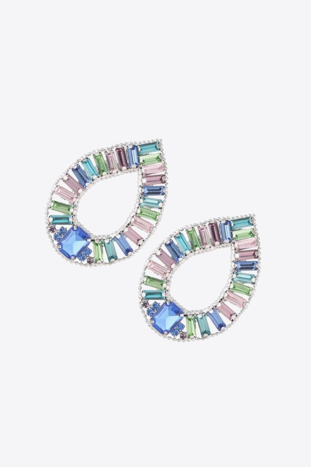 Amiable Multicolored Glass Stone Fashion Earrings - MXSTUDIO.COM