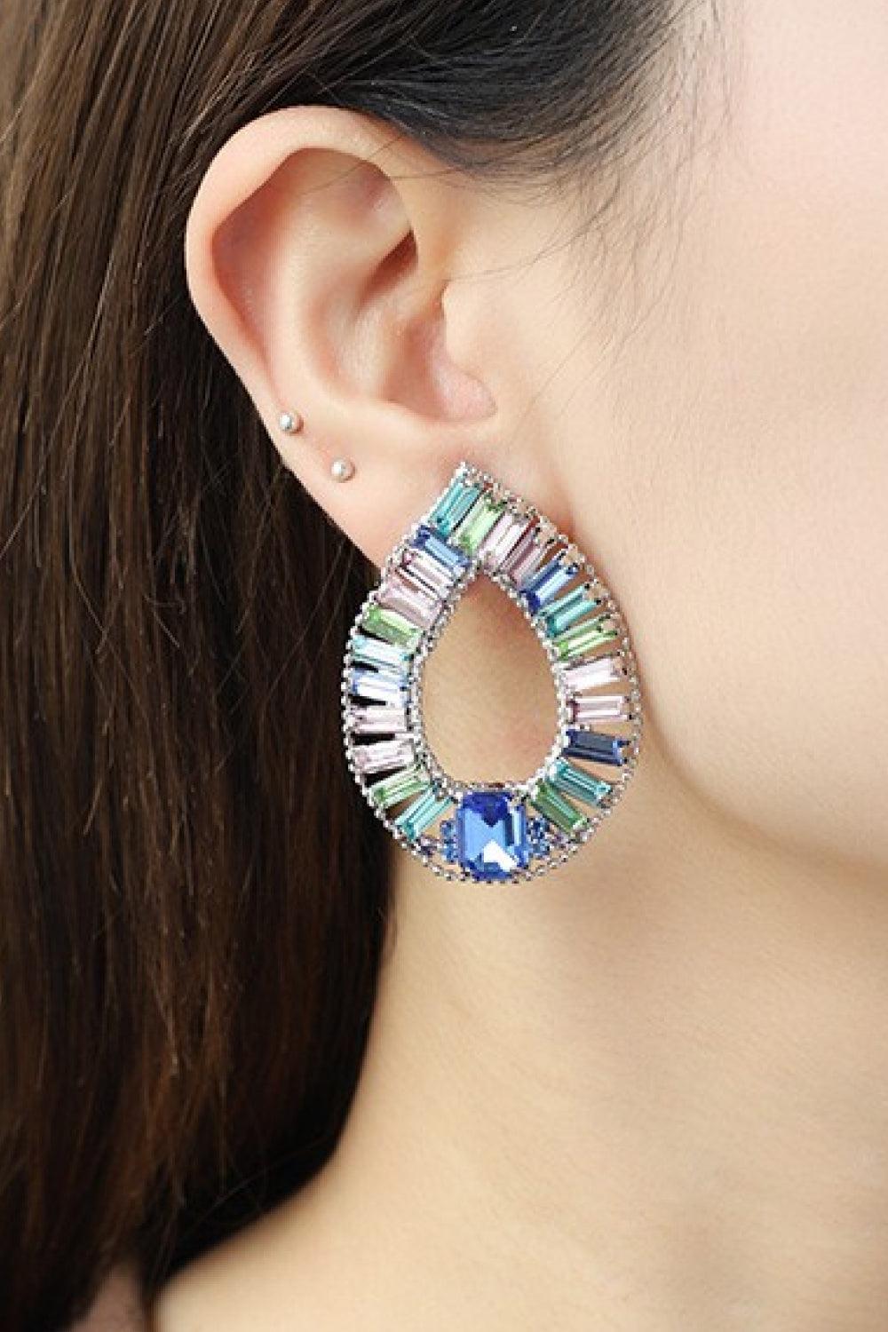 Amiable Multicolored Glass Stone Fashion Earrings - MXSTUDIO.COM