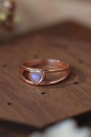 Amorous 925 Sterling Silver Moonstone Heart Ring-MXSTUDIO.COM