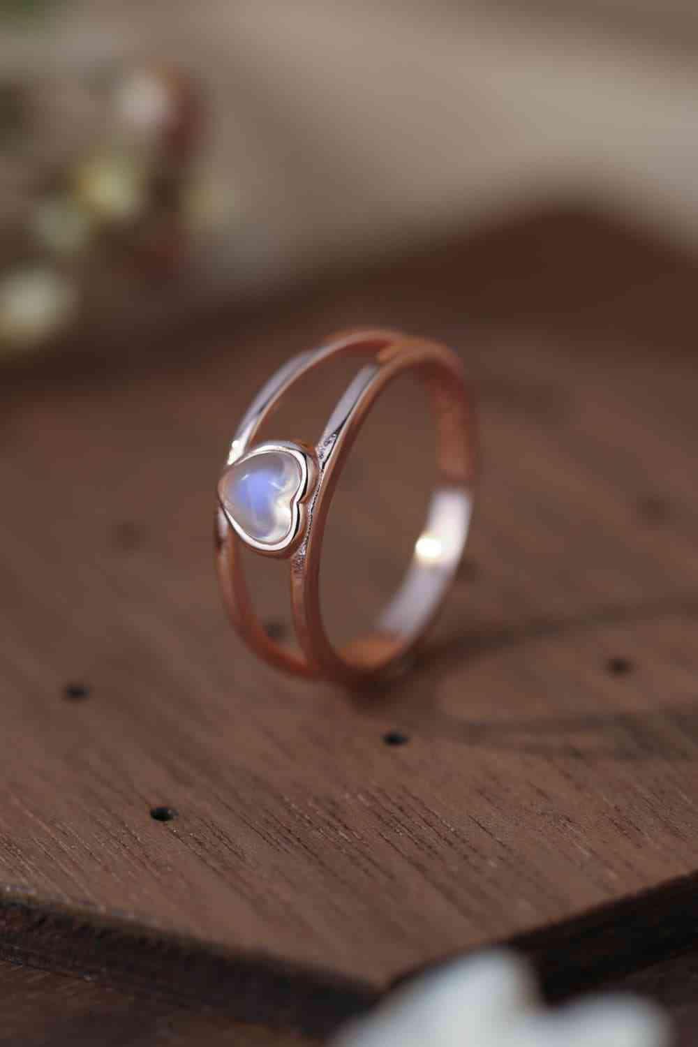 Amorous 925 Sterling Silver Moonstone Heart Ring-MXSTUDIO.COM