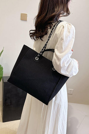 Ample Space Tote Bag With Shoulder Strap - MXSTUDIO.COM