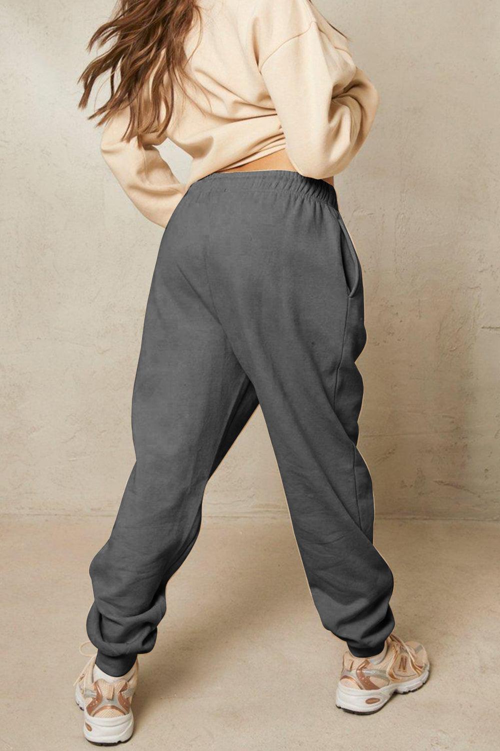 Angel Graphic Elastic Waist Tapered Leg Sweatpants - MXSTUDIO.COM