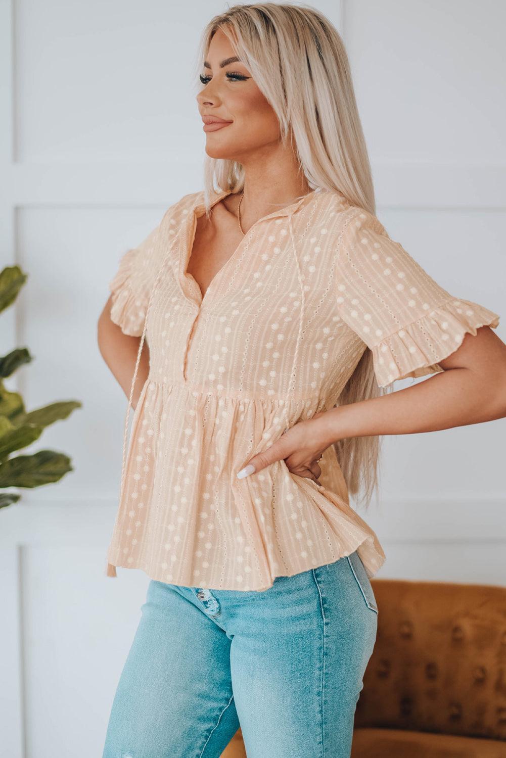 Angelic Charm Babydoll Ruffle Blouse - MXSTUDIO.COM