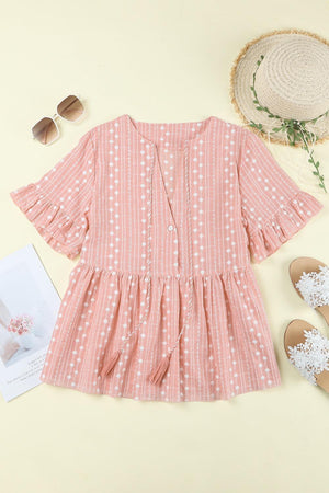 Angelic Charm Babydoll Ruffle Blouse - MXSTUDIO.COM