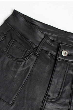 a close up of a pair of black pants