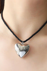 Appealing Heart Pendant Rope Necklace - MXSTUDIO.COM