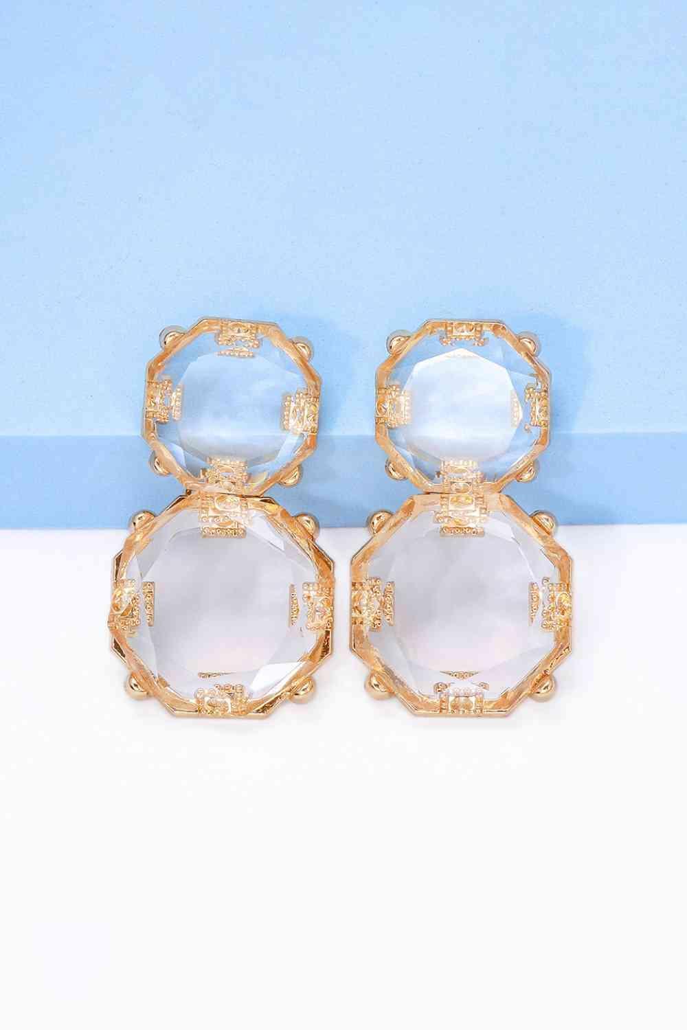 Appear Lovely Frame Geometric Dangle Earrings-MXSTUDIO.COM