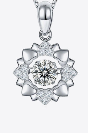 Artful Flower Pendant Moissanite Necklace Womens - MXSTUDIO.COM