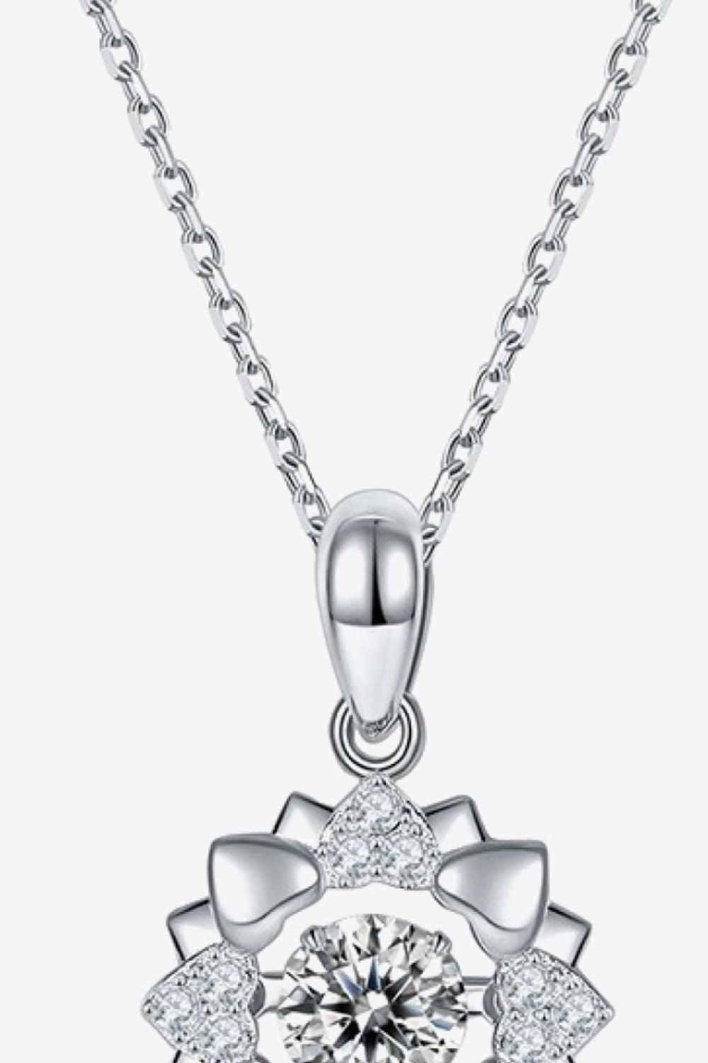 Artful Flower Pendant Moissanite Necklace Womens - MXSTUDIO.COM