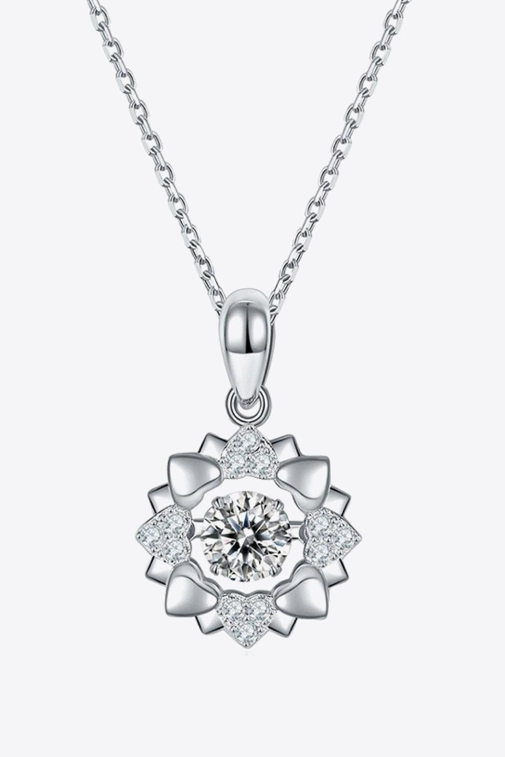 Artful Flower Pendant Moissanite Necklace Womens - MXSTUDIO.COM