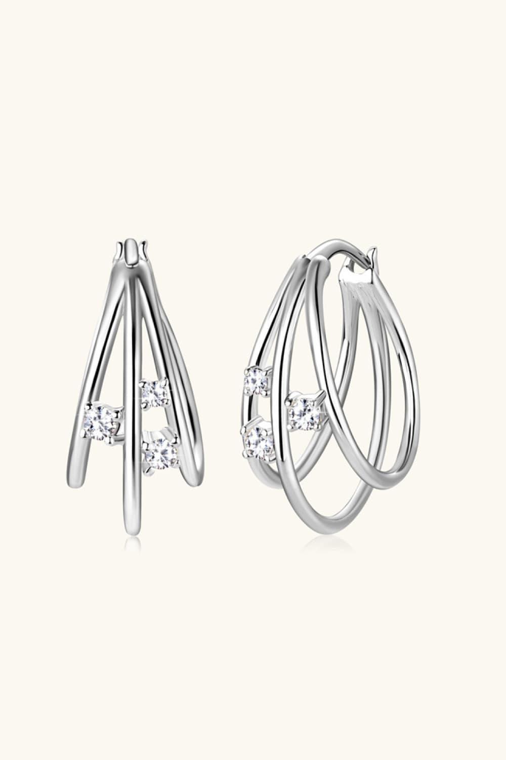 Artfully Fashioned Layered Moissanite Earrings - MXSTUDIO.COM