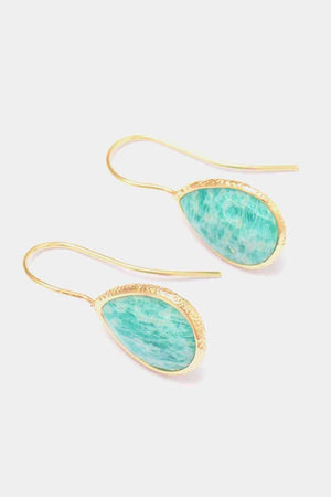 Artfully Handmade Natural Stone Teardrop Earrings-MXSTUDIO.COM