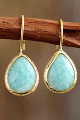 Artfully Handmade Natural Stone Teardrop Earrings-MXSTUDIO.COM