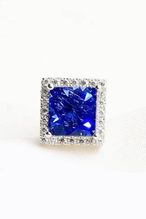 Astonish Me 4 Carat Blue Square Moissanite Earrings - MXSTUDIO.COM