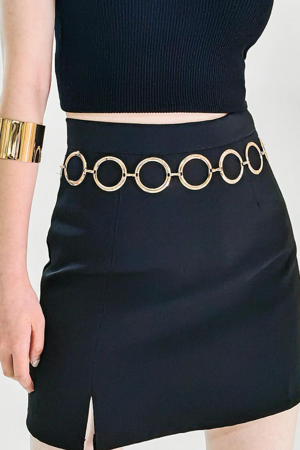 Astonish Me Gold Ferroalloy O Ring Chain Belt - MXSTUDIO.COM