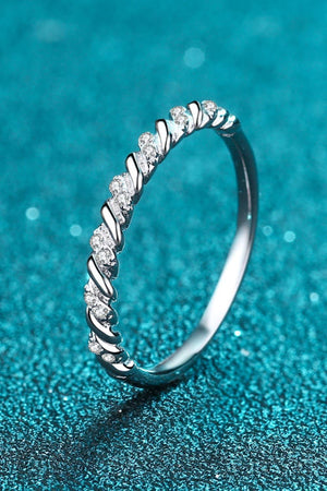 Astonishing Half-Eternity Sterling Silver Moissanite Ring - MXSTUDIO.COM