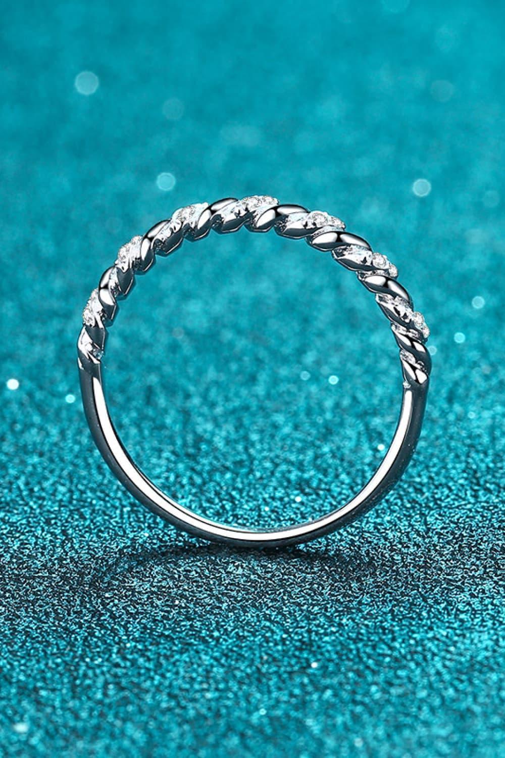 Astonishing Half-Eternity Sterling Silver Moissanite Ring - MXSTUDIO.COM