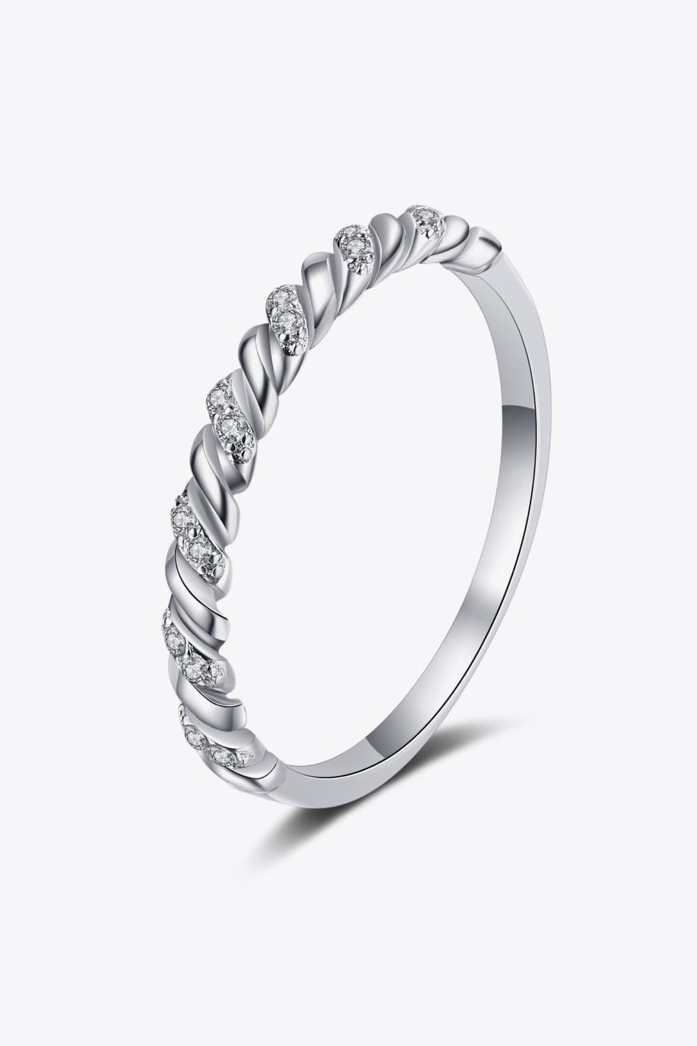 Astonishing Half-Eternity Sterling Silver Moissanite Ring - MXSTUDIO.COM