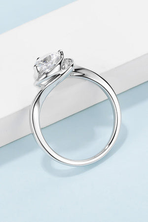 Astonishing Sterling Silver 1 Carat Moissanite Heart Ring - MXSTUDIO.COM