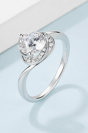 Astonishing Sterling Silver 1 Carat Moissanite Heart Ring - MXSTUDIO.COM