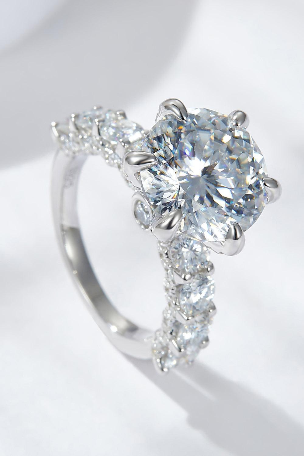 Astound Me Platinum-Plated 3 Carat Moissanite Ring - MXSTUDIO.COM