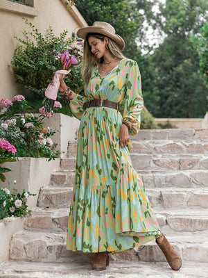 Astounding Long Sleeve A Line Maxi Dress - MXSTUDIO.COM